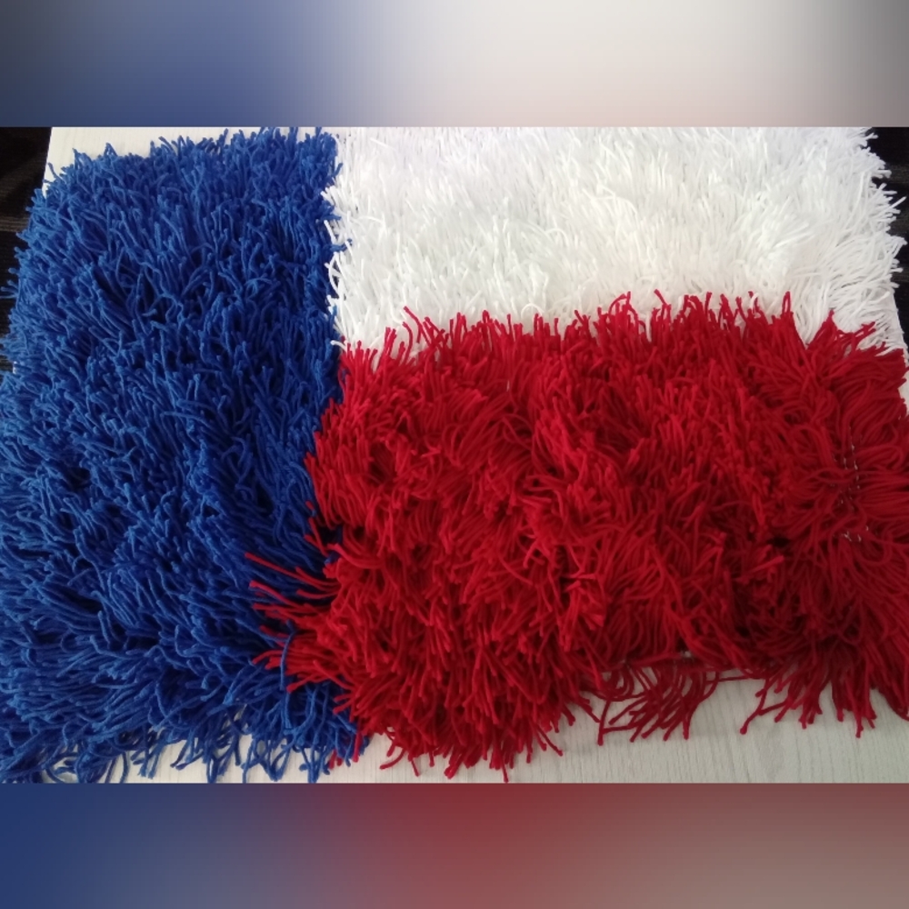 🤍❤️💙 Handmade Texas Flag Inspired Shag Rug 💙❤️🤍